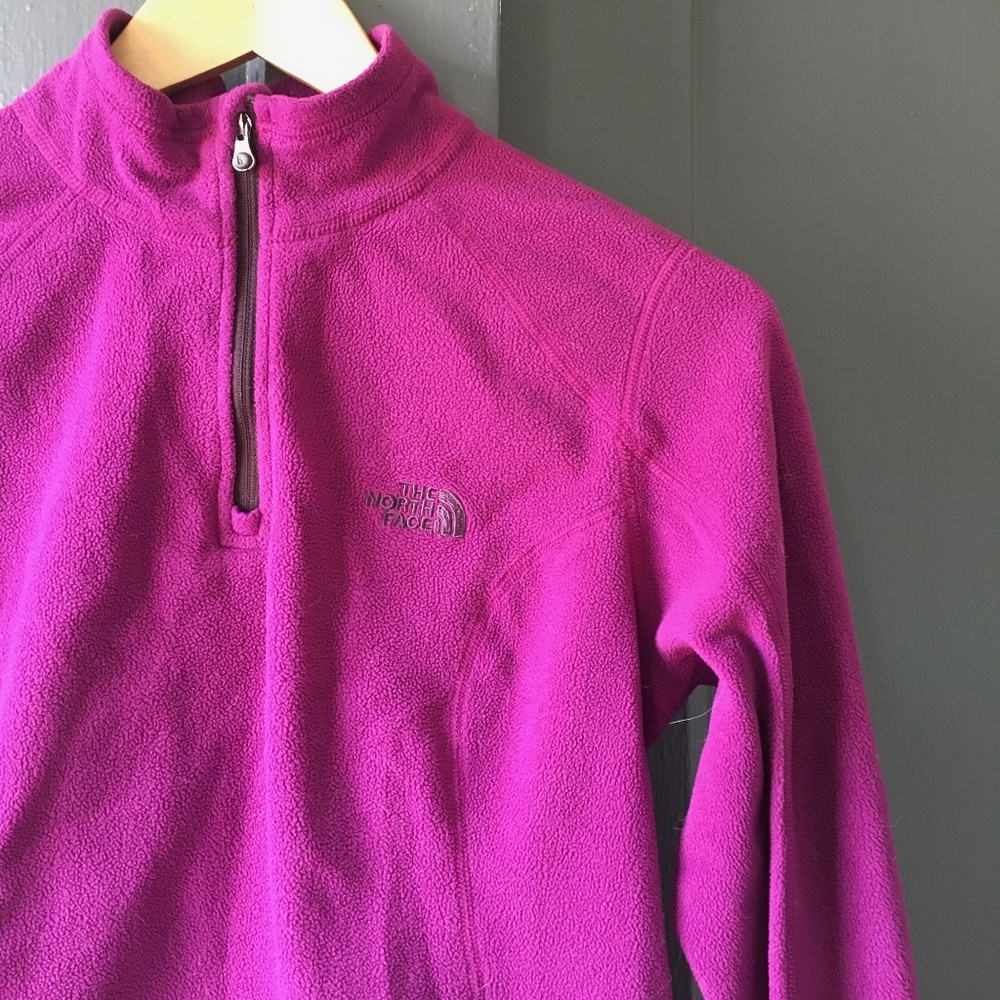 Fuchsia Pink North Face Half-Zip Fleece Sweatshirt